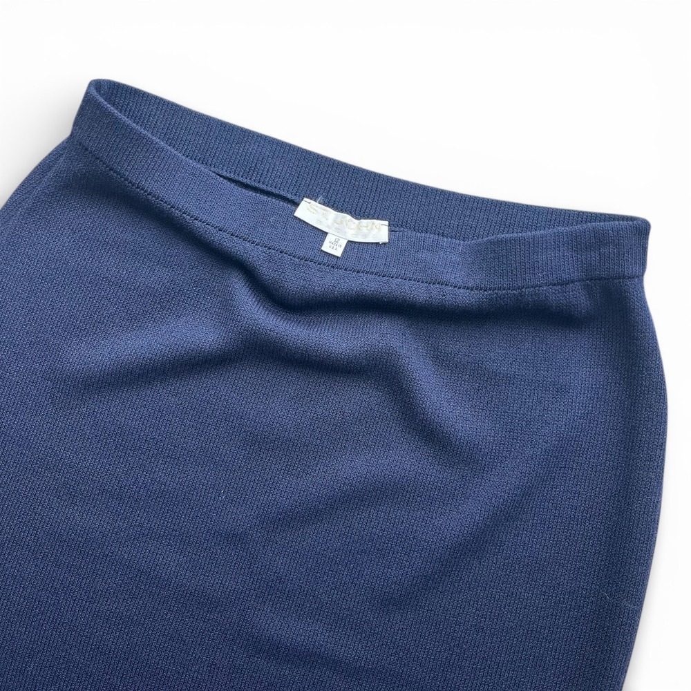 St. John Navy Knit Pencil Skirt